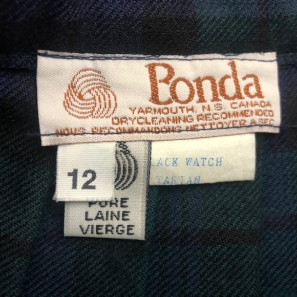 Vintage Bonda Black Watch Tartan Plaid Wool Wrap Skirt Nova Scotia - Picture 5 of 5